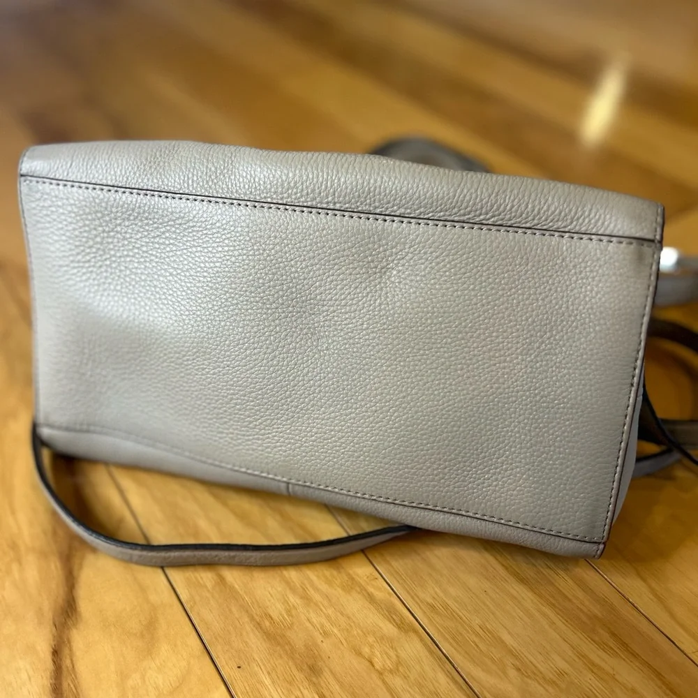 Kate Spade Grey Street Dominique Leather Satchel Bag Gray Crossbody